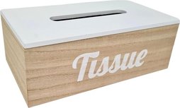 Moderne Tissuebox / Tissuehouder JACKLYN - Strak Design - Wit / Lichtbruin - Hout - 25 x 14 x 9 cm Moderne Tissuebox / Tissuehouder JACKLYN - Strak Design - Wit / Lichtbruin - Hout - 25 x 14 x 9 cm