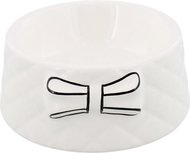 Voederbak met Strik - Wit / Zwart - Drinkbak - Hond / Kat - Huisdieren - Keramiek - Ø 14 x 6 cm Voederbak met Strik - Wit / Zwart - Drinkbak - Hond / Kat - Huisdieren - Keramiek - Ø 14 x 6 cm