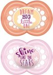 MAM Original Dream Big / Shine - Fopspenen - Oranje / Roze - Silicone - BPA vrij - 6-16 maanden - Set van 2 MAM Original Dream Big / Shine - Fopspenen - Oranje / Roze - Silicone - BPA vrij - 6-16 maanden - Set van 2