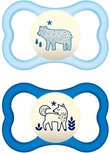 MAM Air Night Beer / Vos - Fopspenen - Blauw - Silicone - BPA vrij - 6-16 maanden - Set van 2 MAM Air Night Beer / Vos - Fopspenen - Blauw - Silicone - BPA vrij - 6-16 maanden - Set van 2