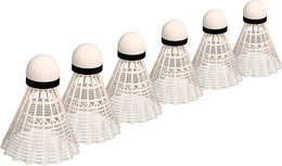 Badminton Shuttle - Wit - Kunststof - Set van 6 Badminton Shuttle - Wit - Kunststof - Set van 6
