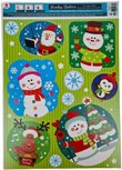 Kerst raamstickers - Groen / Blauw - Kunststof - Glitters Stickers - Raam plak stickers - Kerstman / Sneeuwpop stickers - 30 x 42 cm Kerst raamstickers - Groen / Blauw - Kunststof - Glitters Stickers - Raam plak stickers - Kerstman / Sneeuwpop stickers - 30 x 42 cm