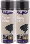 Spuitbusverf - Metallic Black Hoogglans - Meubelspray - Lakspray - Spuitverf - Sneldrogend - Acrylaat lak - Set van 2 (2x 400 ml) Spuitbusverf - Metallic Black Hoogglans - Meubelspray - Lakspray - Spuitverf - Sneldrogend - Acrylaat lak - Set van 2 (2x 400 ml)