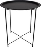 Bijzettafel - Zwart - Metaal - Ø 46 x h 52 cm - Rond Bijzettafel - Zwart - Metaal - Ø 46 x h 52 cm - Rond