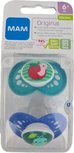 MAM Original Rups / Appel - Fopspenen - Blauw / Groen - Silicone - BPA vrij - 6+ maanden - Set van 2 MAM Original Rups / Appel - Fopspenen - Blauw / Groen - Silicone - BPA vrij - 6+ maanden - Set van 2