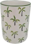 Mok zonder oor Palmboom - Wit / Groen - Keramiek - Ø 7 x 10.5 cm - Maat M Mok zonder oor Palmboom - Wit / Groen - Keramiek - Ø 7 x 10.5 cm - Maat M