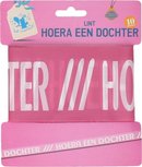 Hoera een dochter lint - Roze / Wit - Baby Shower - Kunststof - 10 Meter Hoera een dochter lint - Roze / Wit - Baby Shower - Kunststof - 10 Meter