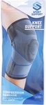 Sport Support Knie - Donkerblauw / Grijs - Spier en gewrichtsband - Nylon / Rubber - Maat S/M Sport Support Knie - Donkerblauw / Grijs - Spier en gewrichtsband - Nylon / Rubber - Maat S/M