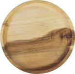 Decoratief bord - Half Bruin/Beige - Hout - Ø 20 cm Decoratief bord - Half Bruin/Beige - Hout - Ø 20 cm