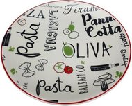 Bord met pasta tekst - Multicolor - Glas - L19 cm - Maat S - Ovaal - Set van 4 Bord met pasta tekst - Multicolor - Glas - L19 cm - Maat S - Ovaal - Set van 4