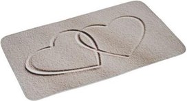 XL Badkamermat HEARTS - Beige - Polyester - 75 x 45 cm XL Badkamermat HEARTS - Beige - Polyester - 75 x 45 cm