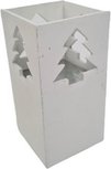 Waxinelichtje houder - Kerstboom - wit - 16 x 8 cm Waxinelichtje houder - Kerstboom - wit - 16 x 8 cm
