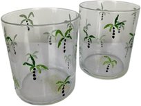 Theelichthouders palmboom - Transparant / Groen - Ø 6,5 cm - Set van 2 Theelichthouders palmboom - Transparant / Groen - Ø 6,5 cm - Set van 2