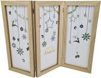 Houten raamscherm - Kerst - Raamornament - Raam decoratie - Wit / Hout - 54,5x1,50x40 cm Houten raamscherm - Kerst - Raamornament - Raam decoratie - Wit / Hout - 54,5x1,50x40 cm
