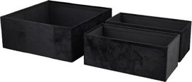 Luxe Velvet Opbergmanden SANNY - Opberger - Zwart - Zacht Velvet - Set van 3 Luxe Velvet Opbergmanden SANNY - Opberger - Zwart - Zacht Velvet - Set van 3