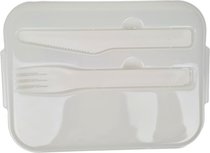 Lunchbox met Bestek BRANDO - Broodtrommel - Wit - Kunststof - 22 x 7 x 16 cm Lunchbox met Bestek BRANDO - Broodtrommel - Wit - Kunststof - 22 x 7 x 16 cm