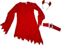 Goodmark Kinderkostuum / Halloween Duivel Meisje Jurk | 7-9 jaar Maat 128 - Oranje Goodmark Kinderkostuum / Halloween Duivel Meisje Jurk | 7-9 jaar Maat 128 - Oranje