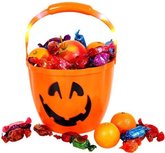Halloween snoepemmer met licht - Oranje / Zwart - Kunststof - Ø 18,5 x 15,5 cm Halloween snoepemmer met licht - Oranje / Zwart - Kunststof - Ø 18,5 x 15,5 cm