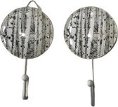 Ophanghaakje - Haakje - Bomen - Deurhaakje - Kapstok Haakje - Wit - Metaal / Glas - Set van 2 Ophanghaakje - Haakje - Bomen - Deurhaakje - Kapstok Haakje - Wit - Metaal / Glas - Set van 2