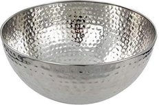 Kom Gehamerd - RVS - Zilver - 14 Ø cm - Maat S - Industrieel - Trendy - Set van 2 Kom Gehamerd - RVS - Zilver - 14 Ø cm - Maat S - Industrieel - Trendy - Set van 2