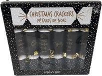 Christmas Crackers - Party Crackers - Mini Kerstmis Spel Luxe - Kerstspel - Wie ben ik - Kerst Musthave - Zwart / Goud - Set van 6 Christmas Crackers - Party Crackers - Mini Kerstmis Spel Luxe - Kerstspel - Wie ben ik - Kerst Musthave - Zwart / Goud - Set van 6