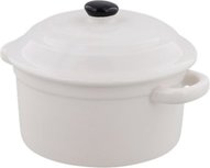 Excellent Houseware Mini Ovenschaal met Deksel - Wit - Keramiek - Rond - 0.2 Liter Excellent Houseware Mini Ovenschaal met Deksel - Wit - Keramiek - Rond - 0.2 Liter