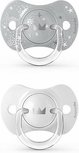 Suavinex Fopspeen - Kroontje - Grijs / Wit - Silicone - Anatomische Fopspeen - 0-6 maanden - Set van 2 Suavinex Fopspeen - Kroontje - Grijs / Wit - Silicone - Anatomische Fopspeen - 0-6 maanden - Set van 2