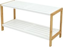 Bamboe Schoenenrek JAXX - Wit / Bruin - Bamboe / Hout - Scandinavisch - Schoenenkast - 70 x 36 x 26 cm Bamboe Schoenenrek JAXX - Wit / Bruin - Bamboe / Hout - Scandinavisch - Schoenenkast - 70 x 36 x 26 cm