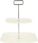 Etagere RILEY - Wit / Zilver - Porselein - 21 x 21 x 23,5 cm Etagere RILEY - Wit / Zilver - Porselein - 21 x 21 x 23,5 cm