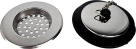 Gootsteenstop en Gootsteenzeef - Zilver - RVS - Ø 7 cm Gootsteenstop en Gootsteenzeef - Zilver - RVS - Ø 7 cm