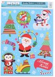 Kerst Raamstickers - Multicolor / Blauw - Kunststof - 9 Stickers Kerst Raamstickers - Multicolor / Blauw - Kunststof - 9 Stickers