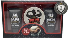 Shampoo / Bodywash - MIJN PAPA IS DE BESTE - Sandelhout - Man - Met tattoo - Rood / Zwart - 75 ml - Vaderdag geschenkset Shampoo / Bodywash - MIJN PAPA IS DE BESTE - Sandelhout - Man - Met tattoo - Rood / Zwart - 75 ml - Vaderdag geschenkset