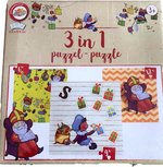 Sinterklaas Puzzel 3 in 1 - Multicolor - Karton - Sint en Piet - Cadeau - 17.4 x 17.4 cm - 3+ Sinterklaas Puzzel 3 in 1 - Multicolor - Karton - Sint en Piet - Cadeau - 17.4 x 17.4 cm - 3+