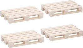 4x Glazen onderzetters pallet 12 cm - Houten onderzetters voor glazen/bekers 4x Glazen onderzetters pallet 12 cm - Houten onderzetters voor glazen/bekers