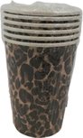 Feestbekertjes panterprint - Geel / Zwart - Karton - 250 ml - 6 Stuks Feestbekertjes panterprint - Geel / Zwart - Karton - 250 ml - 6 Stuks