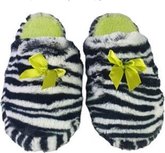 Pantoffels Laagmodel - Wit/Zwart Zebra - Wol - Maat 40 Pantoffels Laagmodel - Wit/Zwart Zebra - Wol - Maat 40