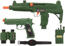 Leger Militair Speelset Pistool met Handboeien - Groen - Kunststof - Politie - 40 x 28 x 5 cm - 6 Delig Leger Militair Speelset Pistool met Handboeien - Groen - Kunststof - Politie - 40 x 28 x 5 cm - 6 Delig