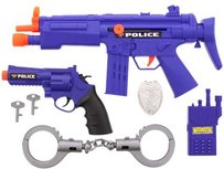 Politie Speelset Pistool met Handboeien - Blauw - Kunststof - 40 x 28 x 5 cm - 6 Delig Politie Speelset Pistool met Handboeien - Blauw - Kunststof - 40 x 28 x 5 cm - 6 Delig