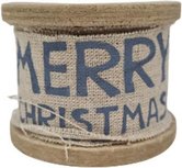 Textiel decoratie lint - MERRY CHRISTMAS - Sterren - kerst lint - Blauw - Textiel - 1 Stk - 1,5 m Textiel decoratie lint - MERRY CHRISTMAS - Sterren - kerst lint - Blauw - Textiel - 1 Stk - 1,5 m