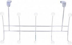 Deurhanger Kapstok GIJSBERT - Zilver / Wit - Metaal / Kunststof - 42 x 25 cm - Kapstok - hangrek - hal accessoire Deurhanger Kapstok GIJSBERT - Zilver / Wit - Metaal / Kunststof - 42 x 25 cm - Kapstok - hangrek - hal accessoire