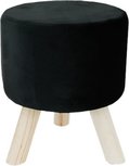Velvet kruk POOF - Zwart / Bruin - Hout / Velvet - 30 x 30 x 36 cm - Interieur - Woning - Accessoires - Woonkamer - Living - Kruk - Stoel - Cadeau Velvet kruk POOF - Zwart / Bruin - Hout / Velvet - 30 x 30 x 36 cm - Interieur - Woning - Accessoires - Woonkamer - Living - Kruk - Stoel - Cadeau