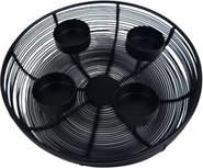 Mandje met theelichthouders - Zwart - Metaal - ø 20,5 x h 5,5 cm - Sfeer - Licht - Waxine - Waxinelichthouder - Kaars - Licht Mandje met theelichthouders - Zwart - Metaal - ø 20,5 x h 5,5 cm - Sfeer - Licht - Waxine - Waxinelichthouder - Kaars - Licht