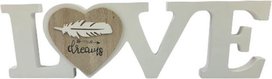 Love sign 'Your Dreams' - Wit / Bruin - Hout - 39 x 11,5 cm Love sign 'Your Dreams' - Wit / Bruin - Hout - 39 x 11,5 cm