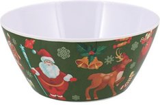 Melamine Kom - Groen - Bowl - Schaal - Bowl - 15 cm -Rond - Kerst - Happy Holidays - Set van 2 Melamine Kom - Groen - Bowl - Schaal - Bowl - 15 cm -Rond - Kerst - Happy Holidays - Set van 2