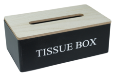 Tissuebox / Tissuehouder EMERSON - Zwart- Hout - 25x14x9cm Tissuebox / Tissuehouder EMERSON - Zwart- Hout - 25x14x9cm