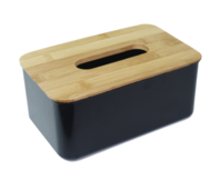 Tissuebox / Tissuehouder ANTONIA - Zwart/Bruin - Kunststof/Hout - 22x13.5x9cm Tissuebox / Tissuehouder ANTONIA - Zwart/Bruin - Kunststof/Hout - 22x13.5x9cm