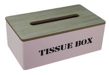 Tissuebox / Tissuehouder EMERSON - Roze - Hout - 25x14x9cm Tissuebox / Tissuehouder EMERSON - Roze - Hout - 25x14x9cm