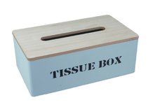 Tissuebox / Tissuehouder EMERSON - Blauw - Hout - 25x14x9cm Tissuebox / Tissuehouder EMERSON - Blauw - Hout - 25x14x9cm