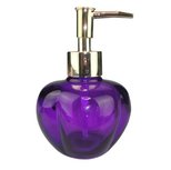 Luxe zeepdispenser STEVE - Paars / Goud - Glas / Kunststof - 8 x 8 x13 cm - Appel vorm Luxe zeepdispenser STEVE - Paars / Goud - Glas / Kunststof - 8 x 8 x13 cm - Appel vorm
