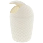 Afvalemmer Rattan ROLAND - Wit - Kunststof - Rond - 5L - H 30 x Ø 21 cm Afvalemmer Rattan ROLAND - Wit - Kunststof - Rond - 5L - H 30 x Ø 21 cm